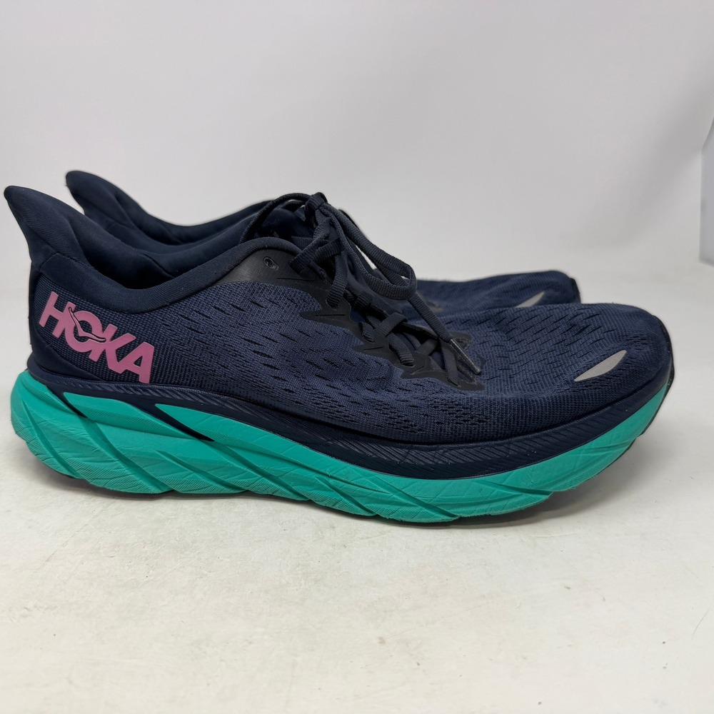 Hoka Running Shoes Womens 11 Clifton 8 Outer Space Atlantis 1119394 OSAT EUC
